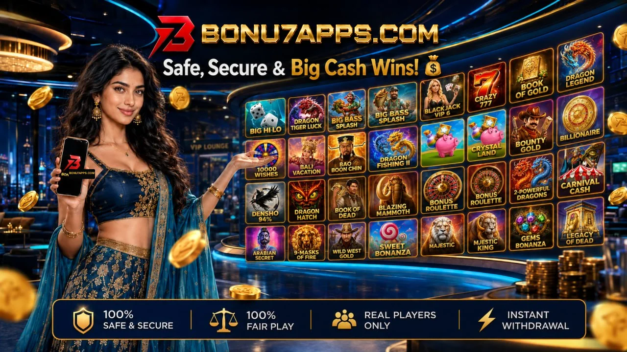 Supplied BONU7 gaming poster adapted to display BONU7APPS.COM